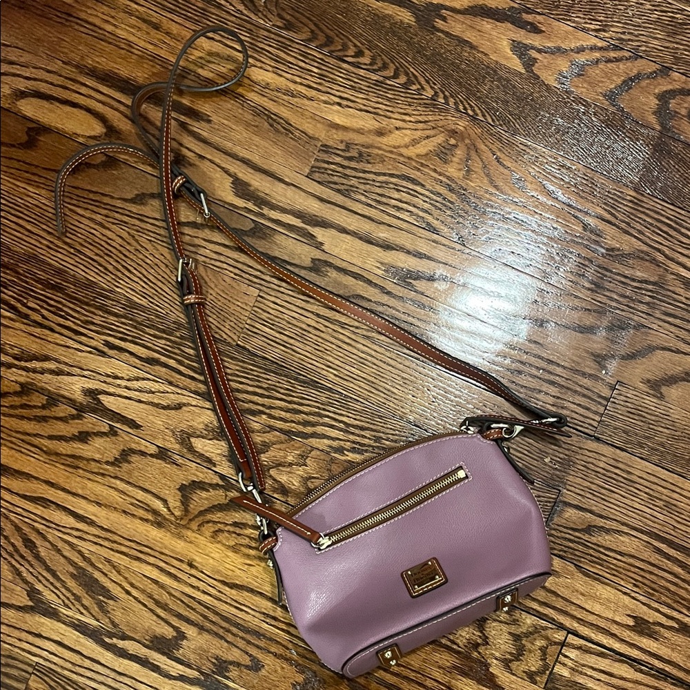 Dooney & Bourke Purple Crossbody Bag with Gold Accents